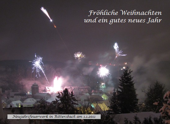 Neujahrsfeuerwerk am 1.01.2011 in Rittersbach